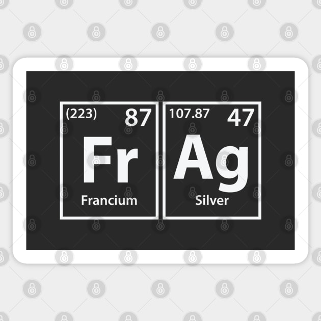 Frag (Fr-Ag) Periodic Elements Spelling Sticker by cerebrands